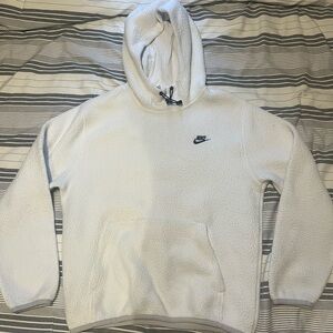 Nike Men's White Fleece Hoodie